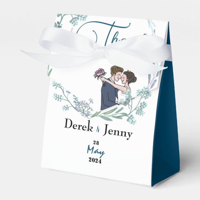 Caixinha De Lembrancinhas O casamento de amantes azuis (Frente)