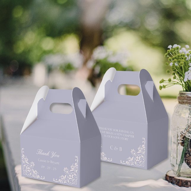 Caixinha De Lembrancinhas O Elegante Casamento Lilac Purple Francês Obrigado (elegant purple lavender french lilac theme wedding party bridal gift thank you boxes for favors)