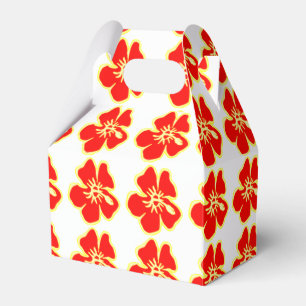Caixinha De Lembrancinhas O hibiscus vermelho floresce Luau havaiano