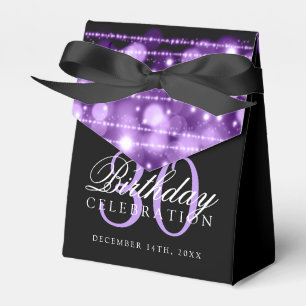 Caixinha De Lembrancinhas O partido de aniversário de 30 anos Sparkles roxo