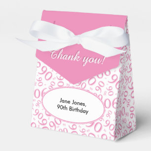 Caixinha De Lembrancinhas Obrigado 90 Birthday Pink/White Standard