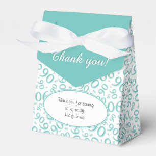 Caixinha De Lembrancinhas Obrigado 90 Birthday Teal/White Standard