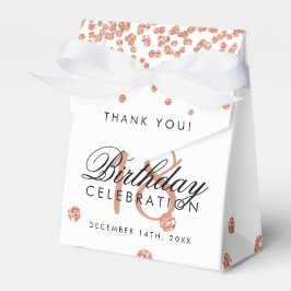 Caixinha De Lembrancinhas Obrigado Aniversário Rosa Dourado Glitter Confetti