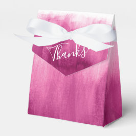 Caixinha De Lembrancinhas Obrigado de casamento de lavagem rosa com aquarela