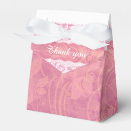 Caixinha De Lembrancinhas Obrigado de renda branca rosa e poeirento, sua cai