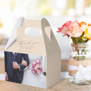Caixinha De Lembrancinhas Obrigado do casamento da foto você Personalizable