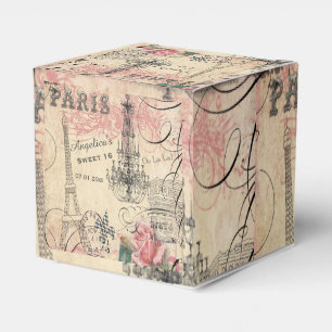 Caixinha De Lembrancinhas Obrigado do doce 16 você torre Eiffel & candelabr