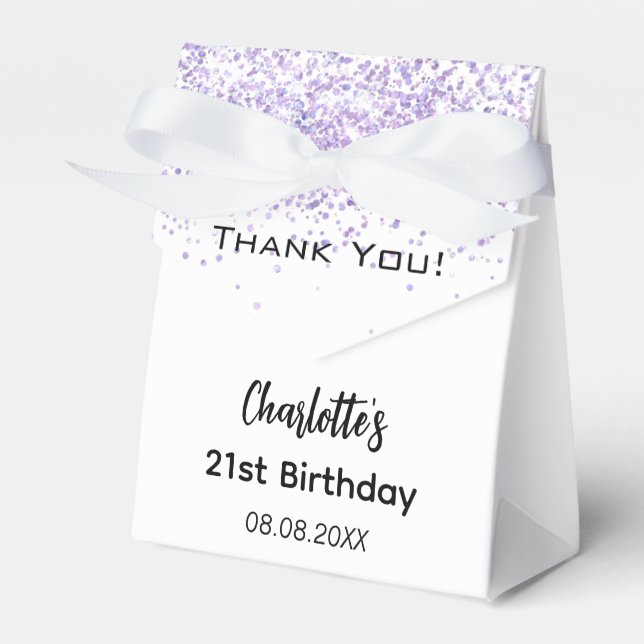 Caixinha De Lembrancinhas Obrigado do nome da lavanda branca (Frente)