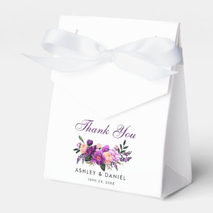 Caixinha De Lembrancinhas Obrigado floral roxo ultravioleta você picosegund