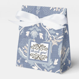 Caixinha De Lembrancinhas Obrigado French Damask Azul