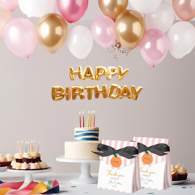 Caixinha De Lembrancinhas Obrigado Lindas listras rosquinhas sorrindo laranj (Criador carregado)