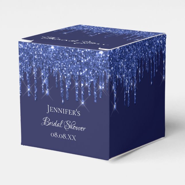 Caixinha De Lembrancinhas obrigado marinho chá de panela azul brilhante  (Frente)