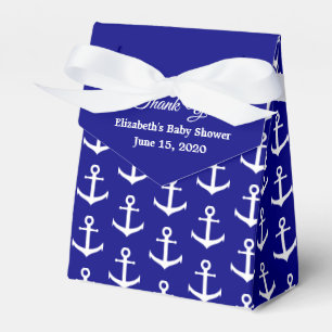 Caixinha De Lembrancinhas Obrigado náutico do azul marinho e o branco você