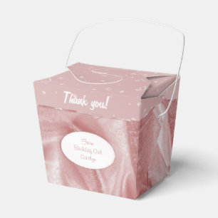 Caixinha De Lembrancinhas "Obrigado" olhar Textured cor-de-rosa do tecido do