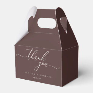 Caixinha De Lembrancinhas Obrigado pelo casamento da marca marrom chocolate