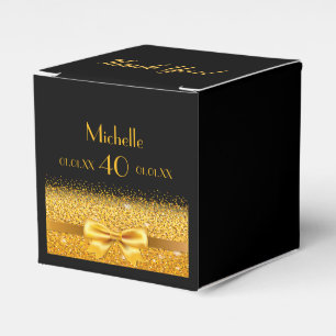 Caixinha De Lembrancinhas obrigado preto aniversário de 40 anos