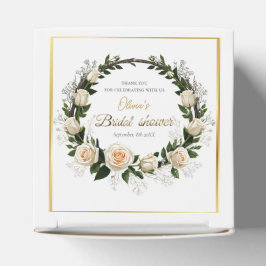 Caixinha De Lembrancinhas Obrigado Rosas Brancas & Resedos