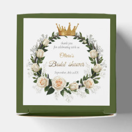 Caixinha De Lembrancinhas Obrigado Rosas Brancas & Resedos