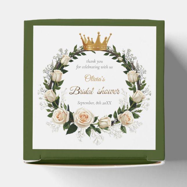 Caixinha De Lembrancinhas Obrigado Rosas Brancas & Resedos (Topo)