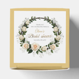 Caixinha De Lembrancinhas Obrigado Rosas Brancas & Resedos