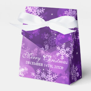 Caixinha De Lembrancinhas Obrigado roxo da faísca do feriado do Natal