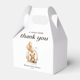 Caixinha De Lembrancinhas Obrigado Teddy Bear Chá de fraldas Neutro