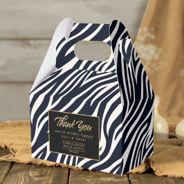 Caixinha De Lembrancinhas Obrigados de Bachelorette Willy Happy Zebra BW ID1