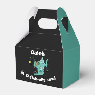 Caixinha De Lembrancinhas Ocean Theme Boys Birthday Anglerfish O-fish aliado