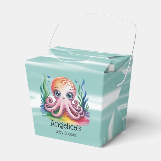 Caixinha De Lembrancinhas Octopus Pequeno Cute Sob O Mar (Frente)