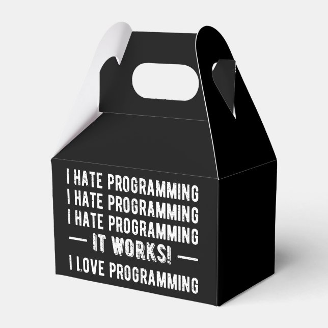 Caixinha De Lembrancinhas Odeio Programação - Programador Engraçado II (Frente)