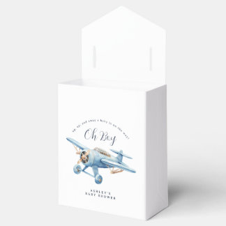 Caixinha De Lembrancinhas Oh Boy! Adventure Awaits Airplane Boy Baby Shower