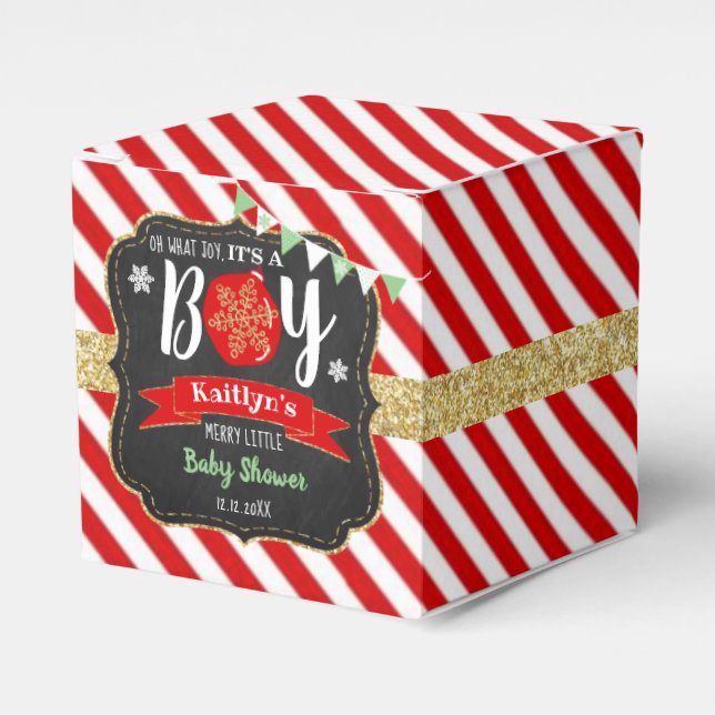 Caixinha De Lembrancinhas "Oh, que alegria, é um menino!" Chá de fraldas de  (Frente)