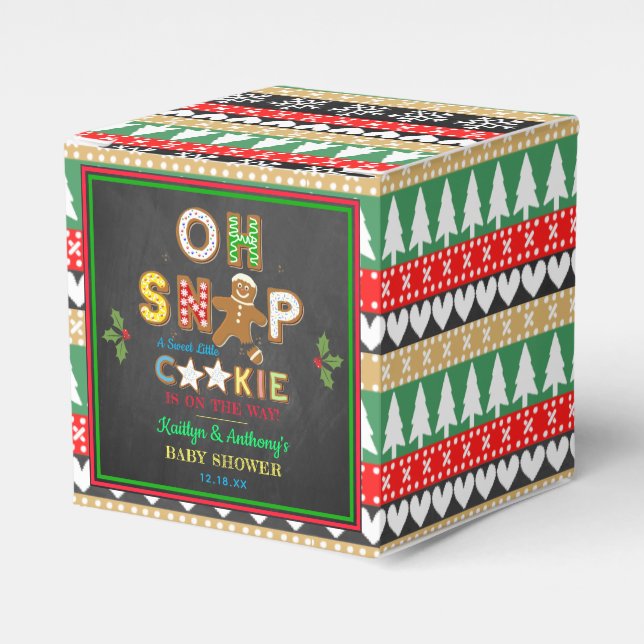Caixinha De Lembrancinhas Oh, Snap! Chá de fraldas de Cookie Gingerbird (Frente)