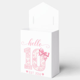 Caixinha De Lembrancinhas Olá 10 Aniversário | Rosa Olá 10 Ano Personalizado