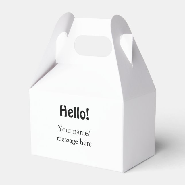 Caixinha De Lembrancinhas Olá adicione mensagem de nome simples modelo de ne (Frente)