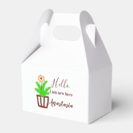 Caixinha De Lembrancinhas Olá, sou novo aqui, chá de fraldas, crianças, folh