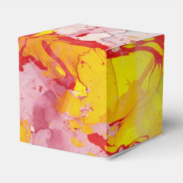 Caixinha De Lembrancinhas Olho Amarelo Amarelo Verde Vermelho Moderno Roxo (Verso)