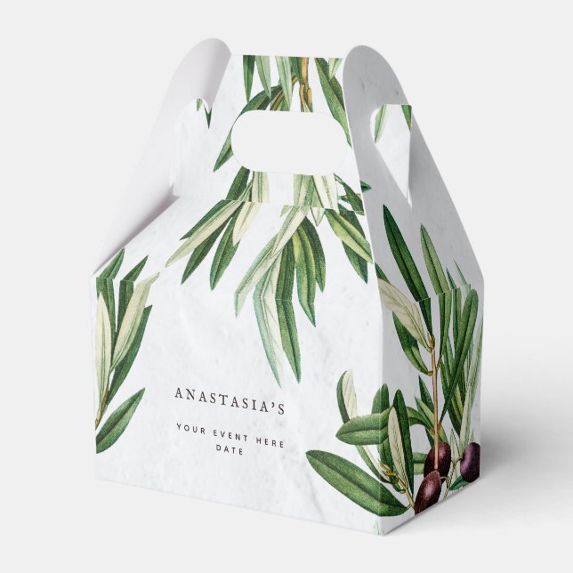 Caixinha De Lembrancinhas Olive Folha da Grécia Mediterrânica (Frente)