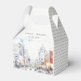 Caixinha De Lembrancinhas Omaha Nebraska Watercolor Landscape Wedding