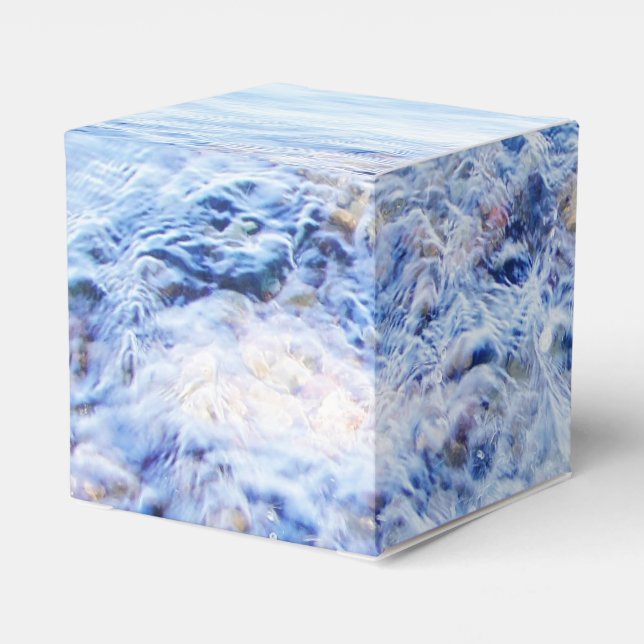 Caixinha De Lembrancinhas Onda de água azul (Verso)