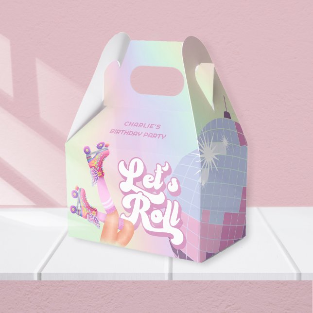 Caixinha De Lembrancinhas Ontem, vamos Roll Diversão Retro Roller Skating Gi (Criador carregado)