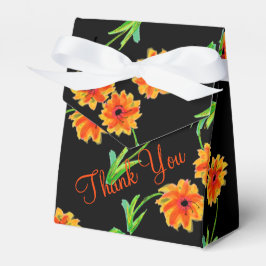 Caixinha De Lembrancinhas Orange Floral Favor Box