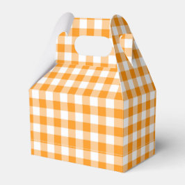 Caixinha De Lembrancinhas Orange Gingham Favor Box