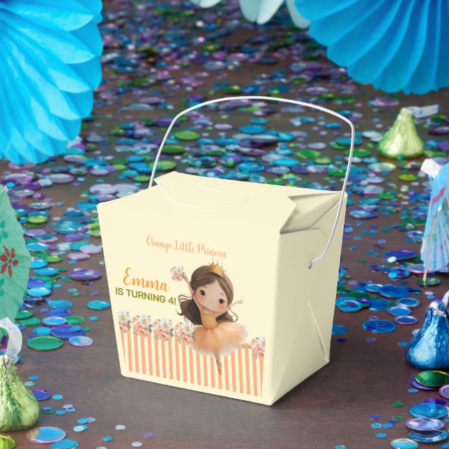 Caixinha De Lembrancinhas Orange Little Princess Ball Favor Box (Festa)