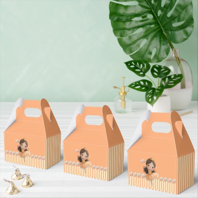 Caixinha De Lembrancinhas Orange Little Princess Ball Favor Box (Múltiplo)