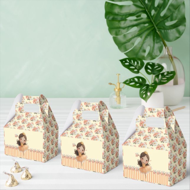 Caixinha De Lembrancinhas Orange Little Princess Ball Favor Box (Múltiplo)