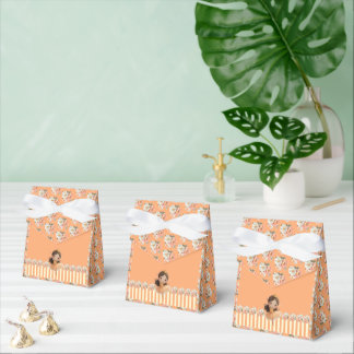Caixinha De Lembrancinhas Orange Little Princess Ball Favor Box