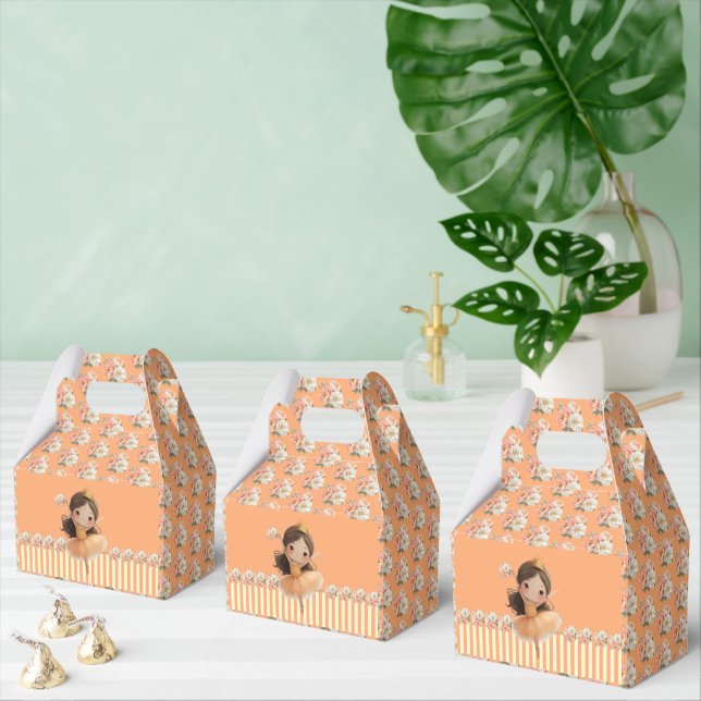 Caixinha De Lembrancinhas Orange Little Princess Ball Favor Box (Múltiplo)