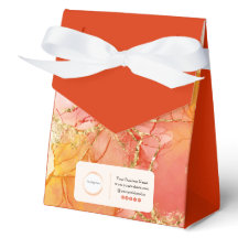 Orange Peach Dourado Marble Small Business