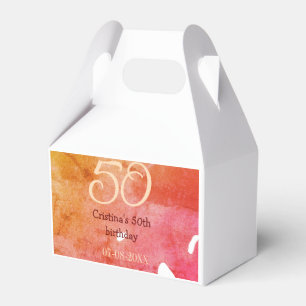 Caixinha De Lembrancinhas Orange red 50 aniversário adicione nome data p